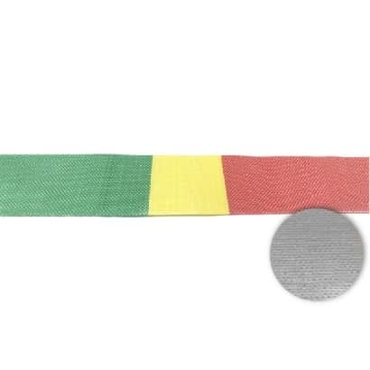 PE Coated Fabric-Color stripes Front Silver back-Red Yellow Green/Silver